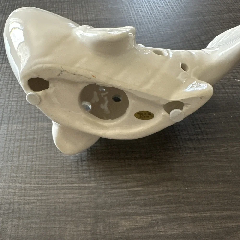 Fish White Matte Bisque Ceramic Sachet Holder Decor